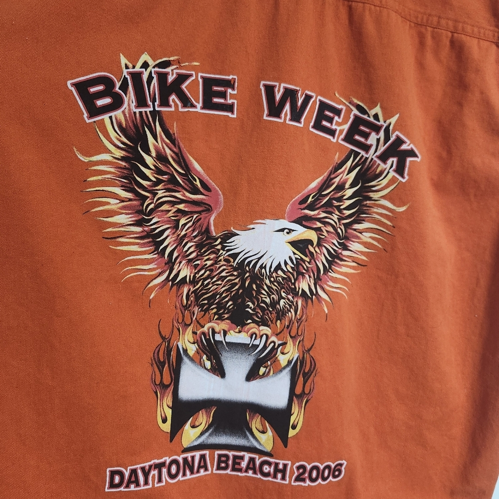 Vintage Bike Week Daytona Beach 2006 Graphic Sleeveless Denim Top.